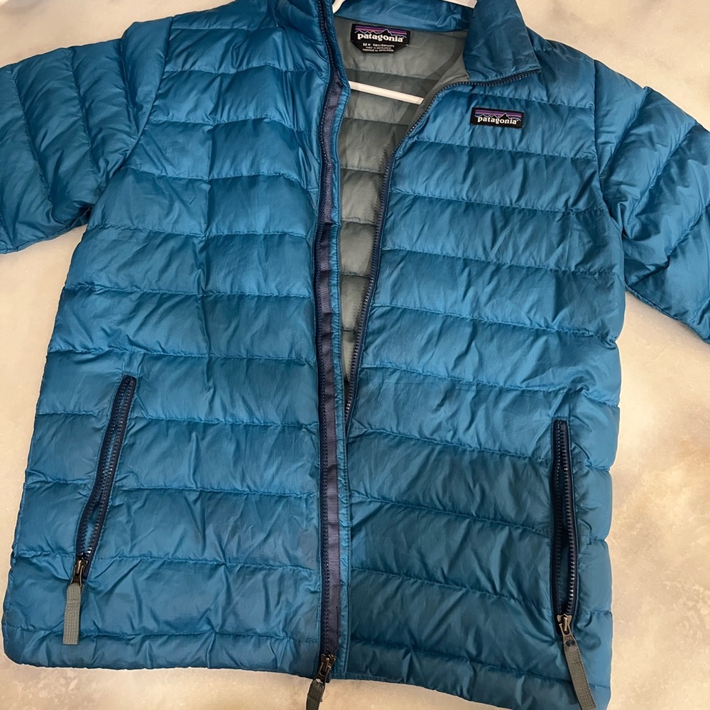 Patagonia Kids Blue Puffer Jacket 10
